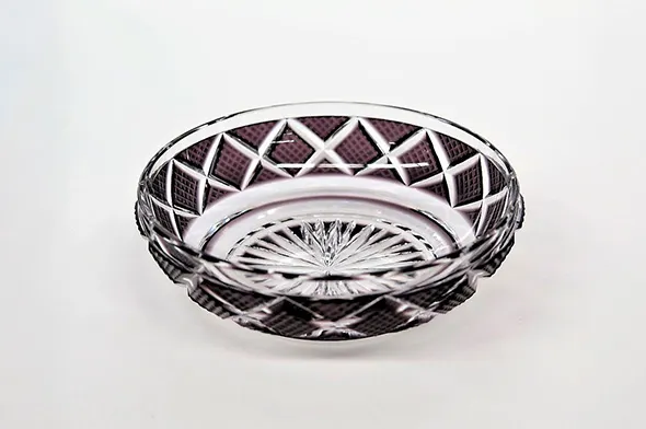 島津 薩摩切子 矢来に魚子文