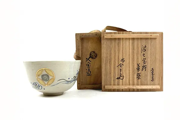 久世久宝造 波七宝絵茶碗