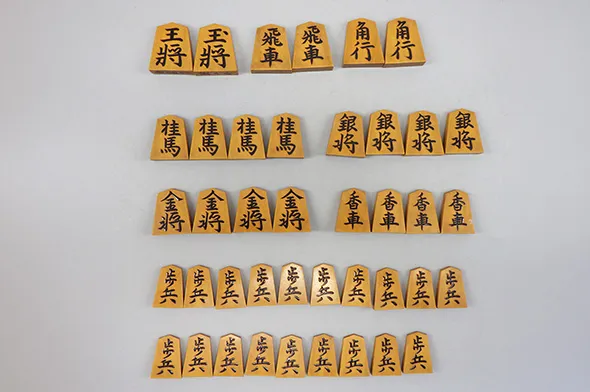 龍山作 金龍書 将棋駒
