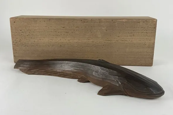 安西順一 木彫 鯰