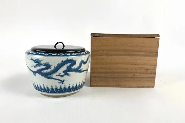 湖東焼 染付 水指