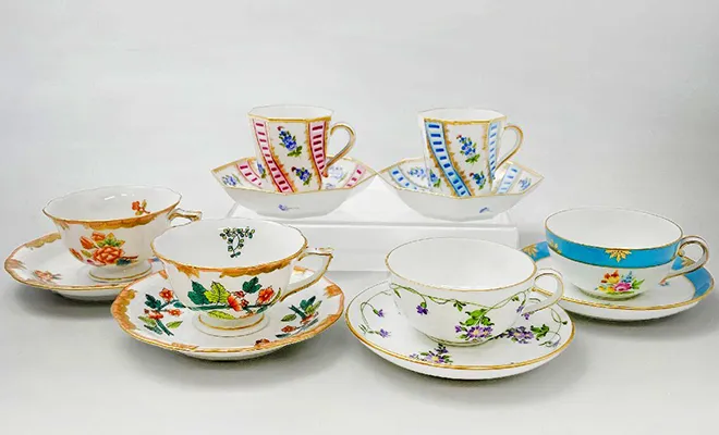 ヘレンド 忘れな草/ローズチューリップ等 カップ&ソーサー 計6客