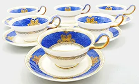 ウェッジウッド コロンビア パウダーブルー ティーカップ＆ソーサー 6客