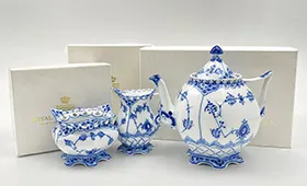 ロイヤルコペンハーゲン ブルーフルーテッド ポット等 計3点