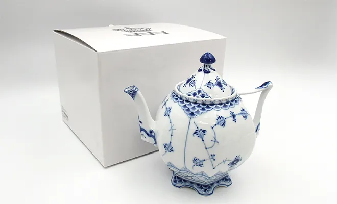 ロイヤルコペンハーゲン ブルーフルーテッド フルレー  ティーポット