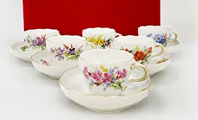 マイセン フラワー&バタフライ（250210）カップ&ソーサー 6客