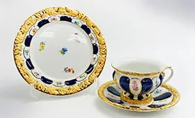 マイセン Xフォーム 宮廷の小花 プレート等計3点