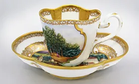 ヘレンド バラトンフュレド風景 (SP-1002）カップ&ソーサー