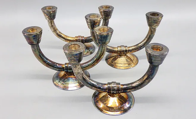 クリストフル キャンドルスタンド 計4点