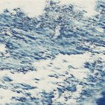 青い波を描いた浮世絵風のアート