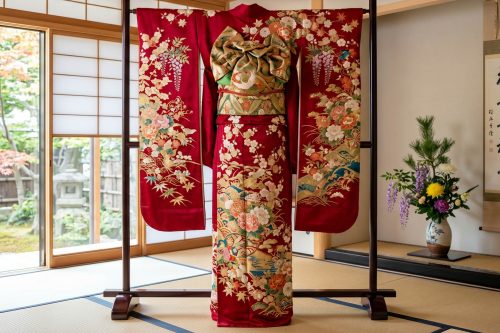 30年前に仕立てられた美しく価値のある古い振袖