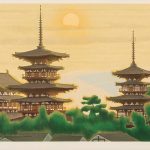 平山郁夫「黎明 薬師寺」リトグラフ
