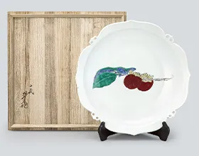 十三代酒井田柿右衛門 錦柿文陶額