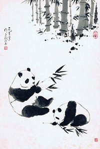 呉作人掛軸