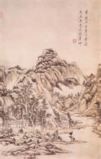 王原祁掛軸