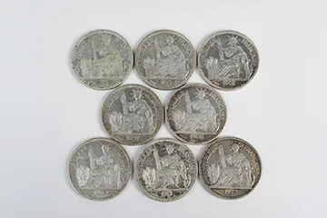 フランス領インドシナ ピアストル銀貨 8枚