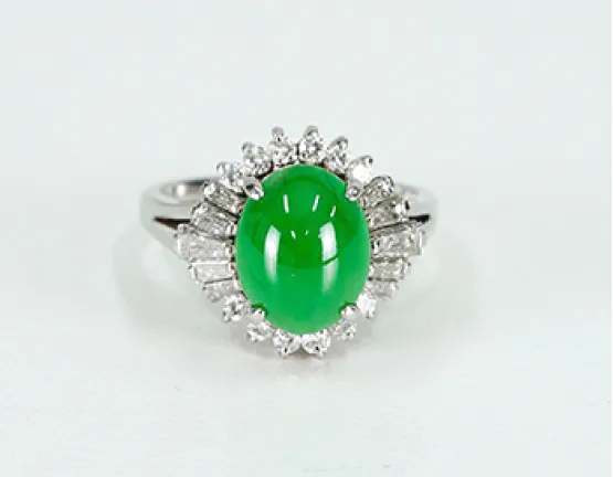 翡翠・ダイヤモンドのリング