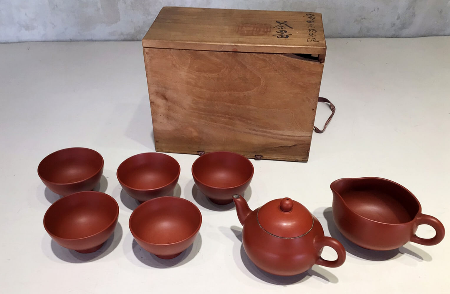 即納爆買い白釉煎茶器（木箱） 茶道具