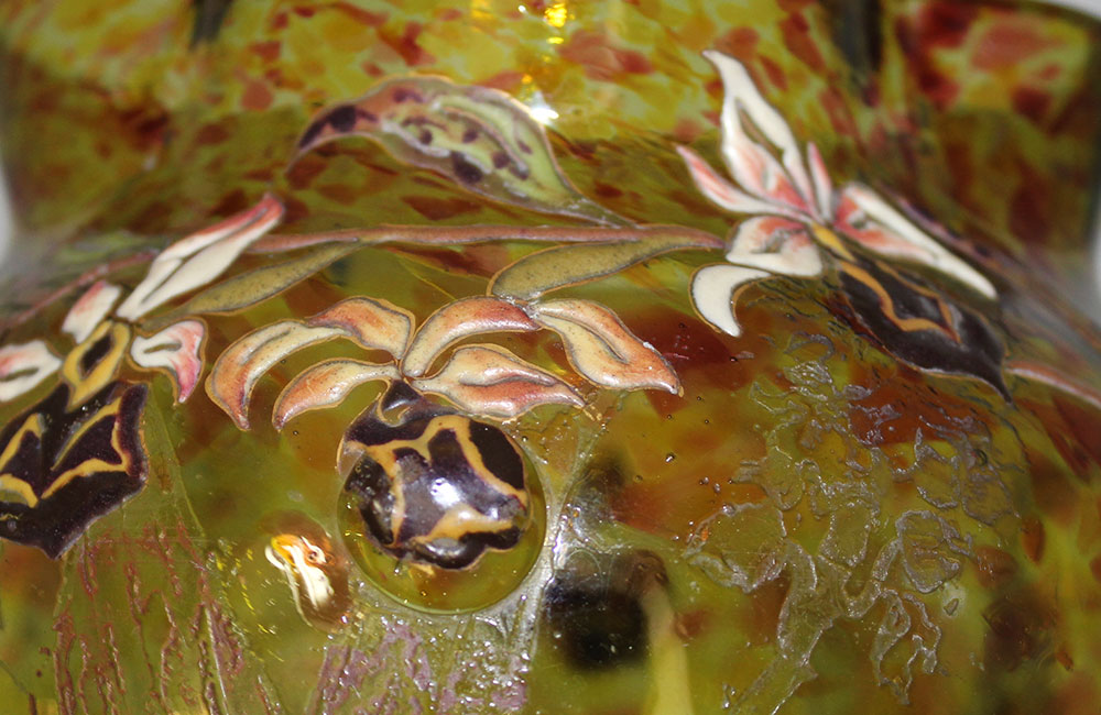 ガレ 蘭レセダ花瓶 (2)