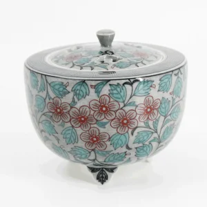 色絵薄墨錦葵文香炉