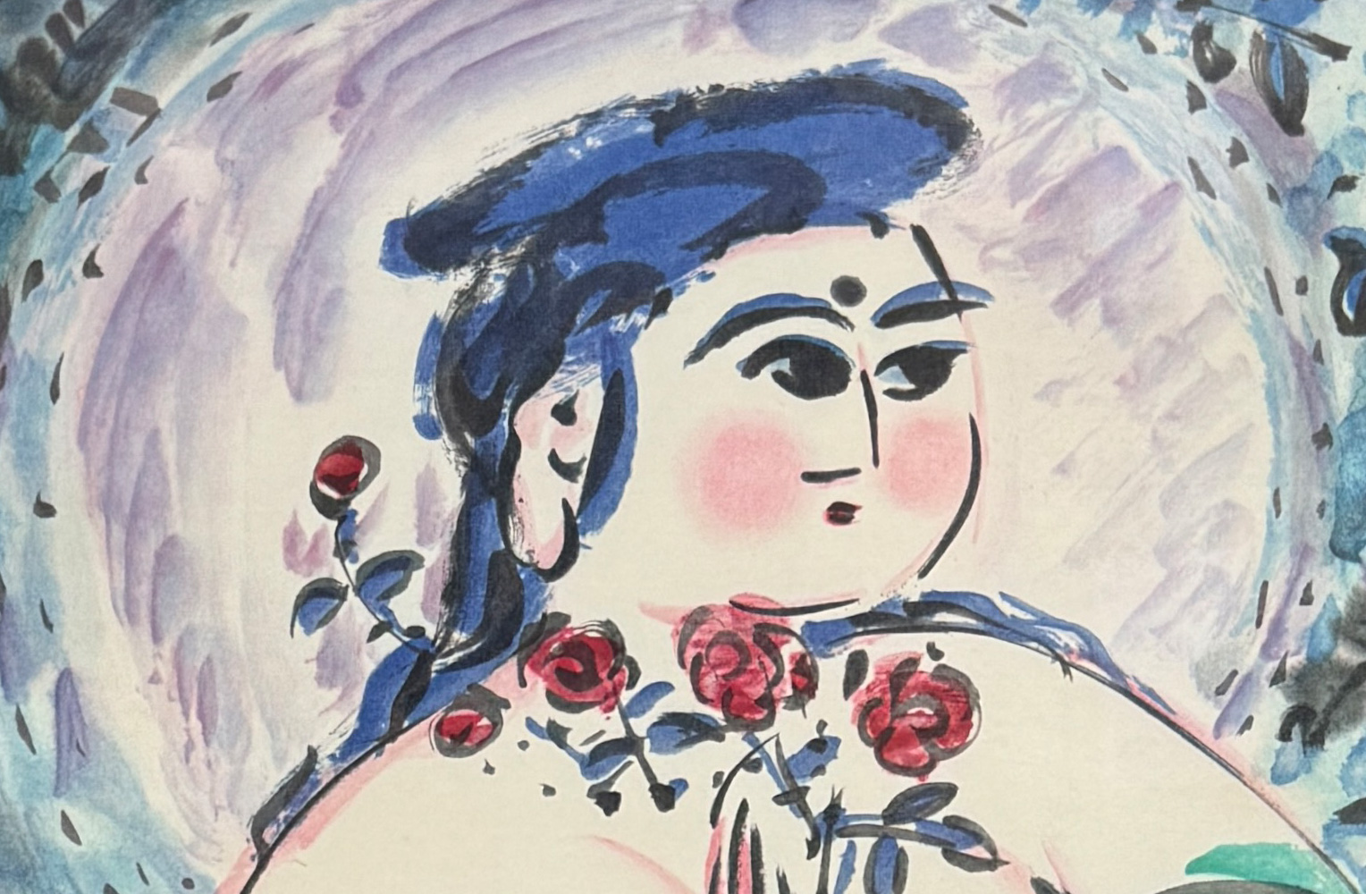 棟方志功 御施無畏薔薇妃図